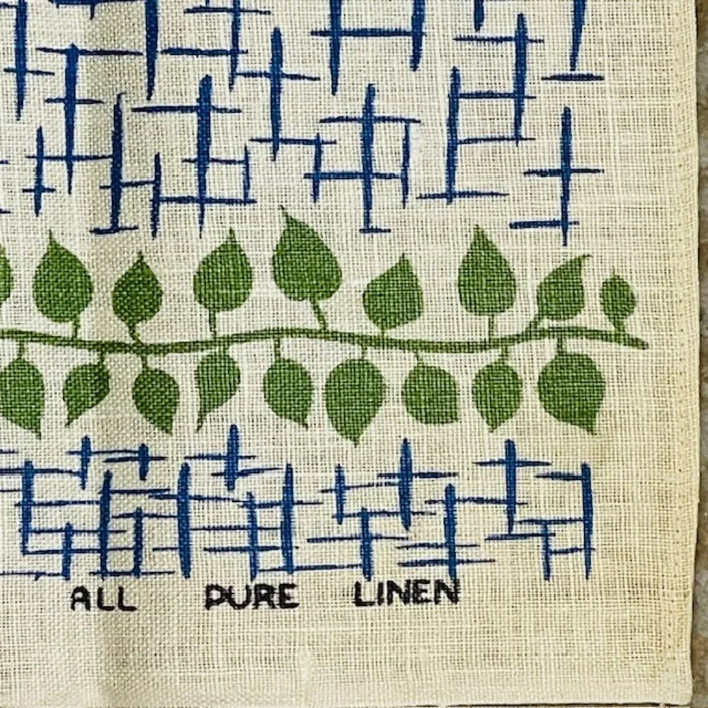 Samuel Lamont MCM 100% Irish Linen Floral Still Life Tea Towel XL NOS - Picture 5 of 6